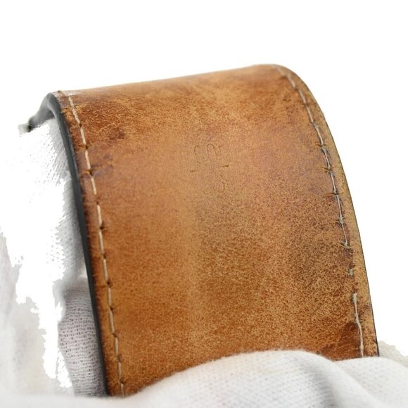 LOUIS VUITTON Logo Ceinture Jeans Belt Leather Black Silver M6812 Spain 67FB829 - Picture 15 of 16